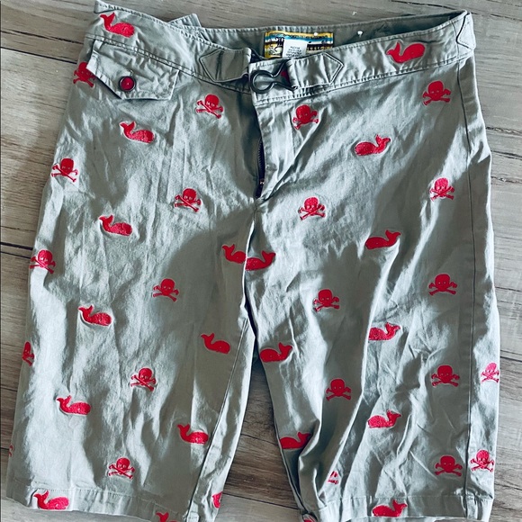 Libertine Skull & Bones Motif Khaki Shorts - Picture 1 of 4
